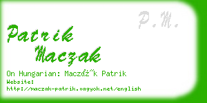 patrik maczak business card